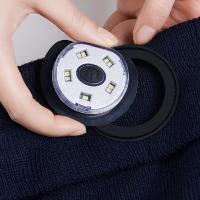 Gorro de música Compatible con Bluetooth V5.0 para hombres y mujeres gorro recargable con 3 modos de luz LED tejido de punto cálido regalo de Navidad de invierno - details 5