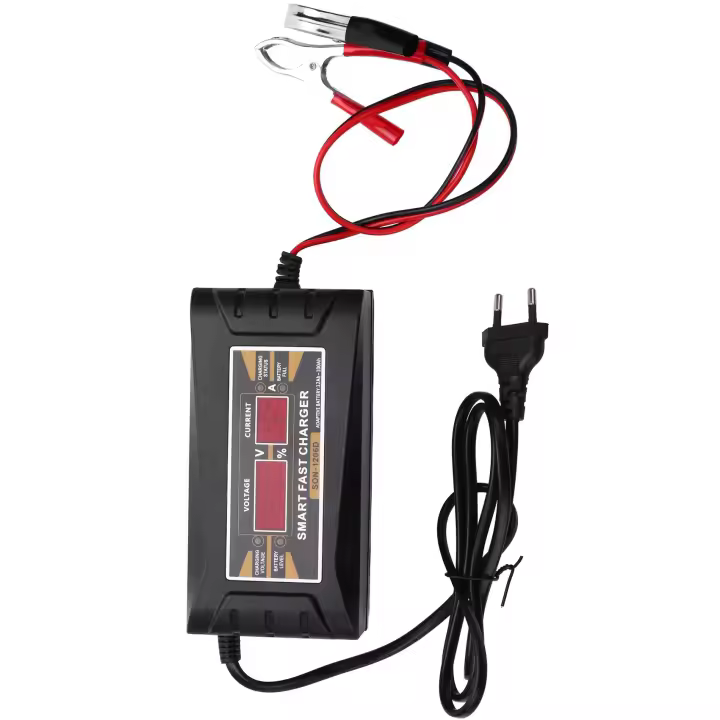 Cargador de batería de coche con enchufe europeo, 12V, 6A, 10A, inteligente, completamente automático, carga rápida automática para pantalla LCD en seco y húmedo - 1