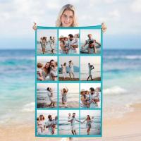 Toallas de playa personalizadas para adultos, hombres, mujeres y niños, baño personalizado con fotos, collages, toalla de piscina, regalos del Día de San Valentín - details 3