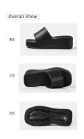 Zapatos de verano para mujer, zapatillas de suela gruesa con sensación de pies, con tacón pequeño y pendiente, Instagram, novedad - details 6