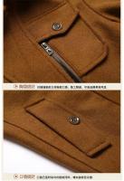 Chaqueta de lana informal de negocios ajustada con un solo pecho de color sólido de invierno cortavientos de mezcla chaqueta cortavientos de lana para hombre chaqueta para hombre abrigo - details 3
