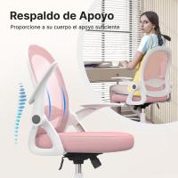 Silla de Escritorio Ergonómica con Malla Transpirable, Reposabrazos Abatibles, Silla para Ordenador de Altura Regulable, Silla Giratoria de 360 ° , Gris - details 40