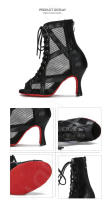 Botas de baile de cuero con suela roja para mujer, zapatos de baile de salón, zapatos de baile latino, botas de Pole Dance, zapatos de fiesta de Tango para mujer - details 10