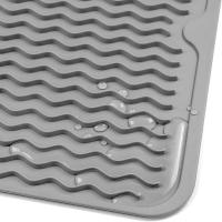 Alfombrilla de secado de platos para múltiples usos, fácil de limpiar, ecológica, alfombrilla de silicona resistente al calor para encimera de cocina, gris-A - details 5