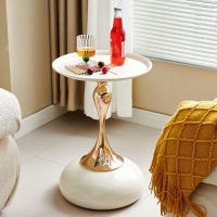 Mesa auxiliar redonda de Metal, bandeja de café, mesa de té para dormitorio, sala de estar, sofá, mesita de noche para espacio pequeño - details 0
