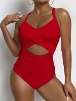 Bañador de una pieza para mujer, traje de baño con realce, Monokini Sexy ahuecado, ropa de playa para verano, 2024 - details 16