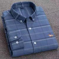 Camisa de manga larga de algodón puro para hombre, ropa bordada de negocios informal, Color sólido, primavera y otoño - details 6
