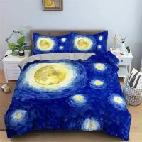 Juego de Cubierta de Edredón y Sábanas con Pintura Moderna Clásica de Van Gogh Noche Estrellada Tamaño Queen Decorativo 3 Piezas - details 10