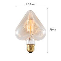 Bombillas incandescentes Vintage Edison G95, Bombilla de diamante, ardilla, corazón de cinco estrellas, espiral, filamento de 40W - details 1