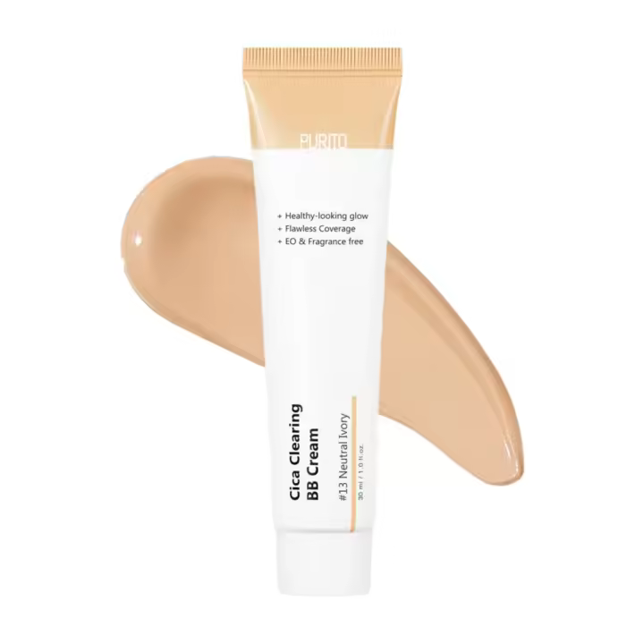 PURITO Cica Crema BB Limpiadora # 13 Neutral Marfil 1 fl.oz / 30ml, Crema bb vegana, base, libre de crueldad - 1