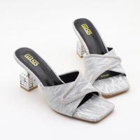 Pantuflas exteriores con diamantes de imitación, puntera cuadrada sencilla para mujer, sexys y versátiles. - details 7