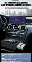 VAORLO-Mini receptor transmisor USB con pantalla LED para coche, Kit de llamada manos libres, Audio inalámbrico automático para Radio Fm, Bluetooth 5,3 - details 4