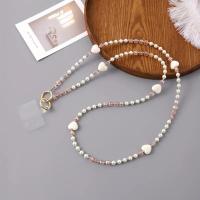Bolso bandolera con cadena para teléfono con parche de cuentas, cadena antipérdida, correa cruzada para teléfono móvil, dulce corazón de amor, correas para el cuello para teléfono - details 8