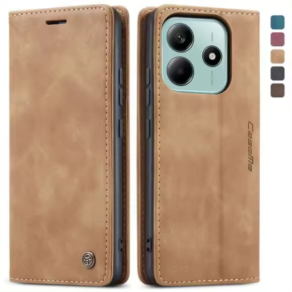 Funda con tapa de PU para Xiaomi Redmi Note 14 5G, juego de protección de cuero magnético duradero a prueba de golpes - 1