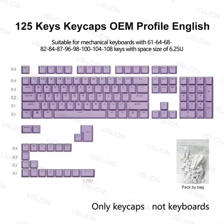 Clave de perfil OEM 125, llave ABS de color semitransparente personalizada para interruptor MX de teclado único para juegos - 1