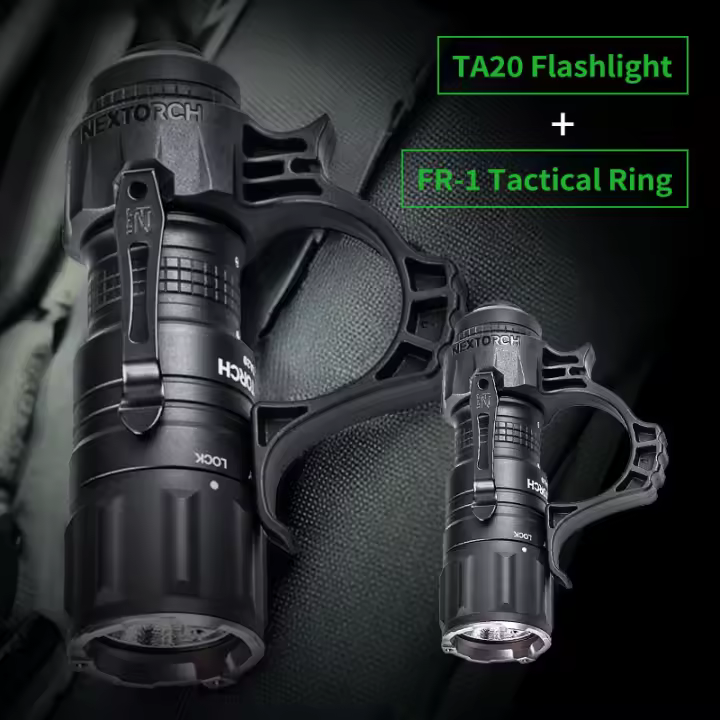 Linterna Táctica Compacta Nextorch TA20 Potente Tri-Mode Cerradura/Deber/Táctico 1000 Lumens 210m Haz Tail Switch Metálico Nano-Cerámica Windows Breaker Batería USB-C Direct Recargable Material de Aleación de Aluminio - 1