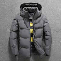 Ropa de invierno de algodón de estilo corto para hombres jóvenes, sombrero desmontable, ropa de trabajo, chaqueta cálida, cuello alto informal - details 2