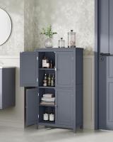 Mueble de Baño, Armario de Baño, Armario de Cocina, Armario Almacenaje con 4 Puertas, Estantes Regulables, 30 x 60 x 110 cm, Blanco - details 25