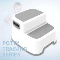 Taburete de plástico certificado para bebé de 2 escalones en baño, cocina, bañera, ambiente antideslizante, apilable para bebés y niños - details 0