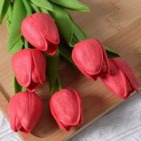 Lámpara LED de noche de tulipán, lámpara de mesa de flores artificiales, ramo de flores simuladas, ramo decorativo - details 14