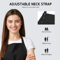 Delantales de cocina de lona para hombre y mujer, delantal de trabajo de Chef para parrilla, restaurante, Bar, tienda, cafés, uniforme de belleza para uñas, 2023 - details 7