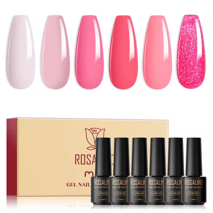 ROSALIND-Kit de esmalte de Gel para uñas, semipermanente UV Led, serie rosa, 7ml - 1