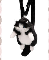 Muñeca muñeca de tela de felpa juguete cumpleañera explosión de la misma mochila de gato ragdoll simulada bolsa de gato gordito - details 47