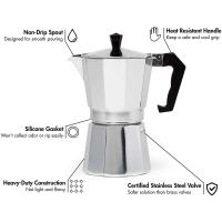 Tetera de aluminio para el hogar, equipo de vajilla italiana octogonal, Moka, café, té, oficina, hogar, viaje, Camping al aire libre - details 4