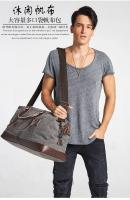 Bolsas de viaje de cuero de lona originales para hombres, bolsa de equipaje de mano, bolsa de lona, bolso de viaje grande, bolsa de fin de semana, envío directo - details 0