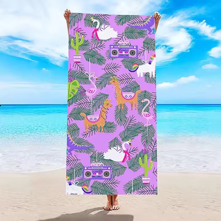 Toalla de playa azul de secado rápido con diseño de estrella de mar, caballito de mar, suave y absorbente para baño, exterior, natación, piscina, campamento, 1 ud. - 1