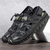 Sandalias de verano para hombre, sandalias de malla para exteriores, zuecos suaves, sandalias para hombre, sandalias deslizantes hechas a mano, zapatillas romanas para exteriores - details 15