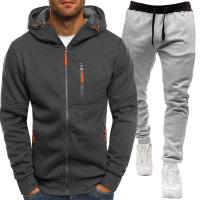 Conjunto de dos piezas para hombre, chándales informales, trajes deportivos para exteriores, sudaderas con capucha y pantalones para correr, Otoño e Invierno - details 1