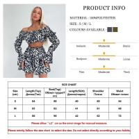 Conjunto de Pijama de Patrón de Leopardo para Mujeres Marthaqiqi Cuello Redondo Barco, Manga Larga, Shorts, Camisola - details 0