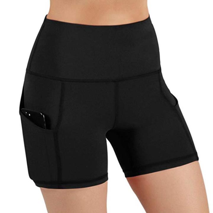 Shorts De Sport Femme Taille Haute 2 En 1 Running Tennis - Short Fitness Avec Poches Et Forme V Croisée