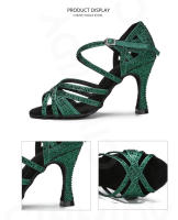 Zapatos de baile de salón con diamantes de imitación para mujer, zapatos de baile latino para niñas, zapatos de fiesta de suela suave para interiores - details 12