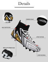 Zapatillas de deporte de tobillo alto para hombre, zapatos de fútbol para niños, tacos largos para exteriores, zapatos de fútbol profesionales, zapatos de calcetín - details 5