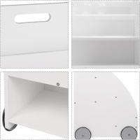 4 Ruedas y 3 Estantes Pequeños Librero Infantil para Habitación Organizador Multiusos Estante Mini Libreria Gris Maram - details 11