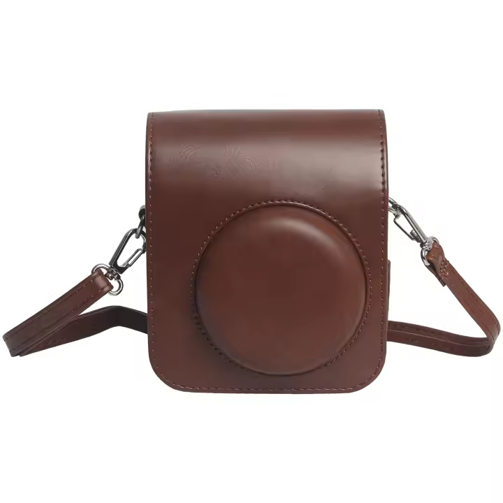 Funda de cuero para cámara FUJIFILM Instax mini 12, bolso de cuerpo completo con correa para el hombro - 1