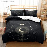 Juego de Ropa de Cama con Estampado de Sol y Luna Negra: Funda de Edredón Sábana Bohemia para Adultos Tamaño Twin Queen King - details 14