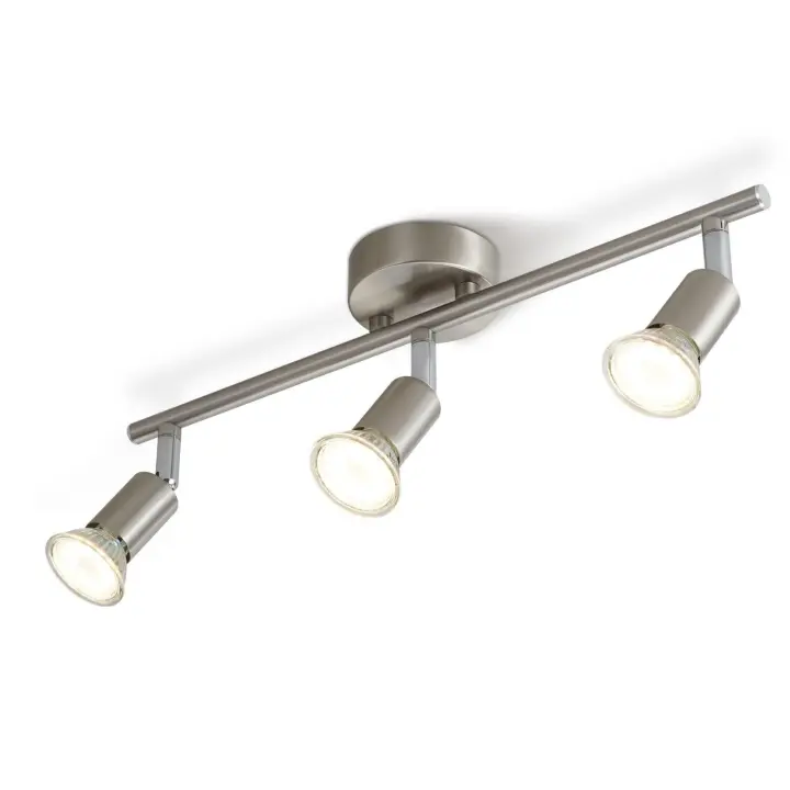 CBJKTX 3 Focos de techo modernos para pasillo GU10 330 °   Lámpara giratoria de acero inoxidable para sala de estar, dormitorio, cocina - 1