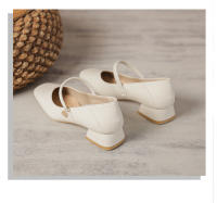 Zapatos Mary Jane con punta cuadrada y pequeña fragancia y tacón grueso - details 13