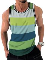 Camisetas sin mangas con estampado de rayas Retro para hombre, chaleco informal sin mangas con estampado 3D, camisetas deportivas holgadas con cuello redondo de secado rápido, verano - details 9