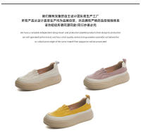 Suela de espuma de cuero pequeños zapatos blancos nueva plataforma de un pedal solo zapatos de las mujeres retro versátil mocasines - details 6
