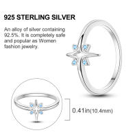 Anillo brillante de Plata de Ley 925 con estrellas de cielo estrellado misterioso, regalo de moda para fiesta de citas y boda para mujeres y niñas - details 4