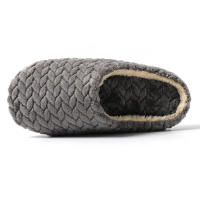 Espina de pescado gamuza interior masculino y femenino parejas hogar zapatillas de algodón térmico. - details 14