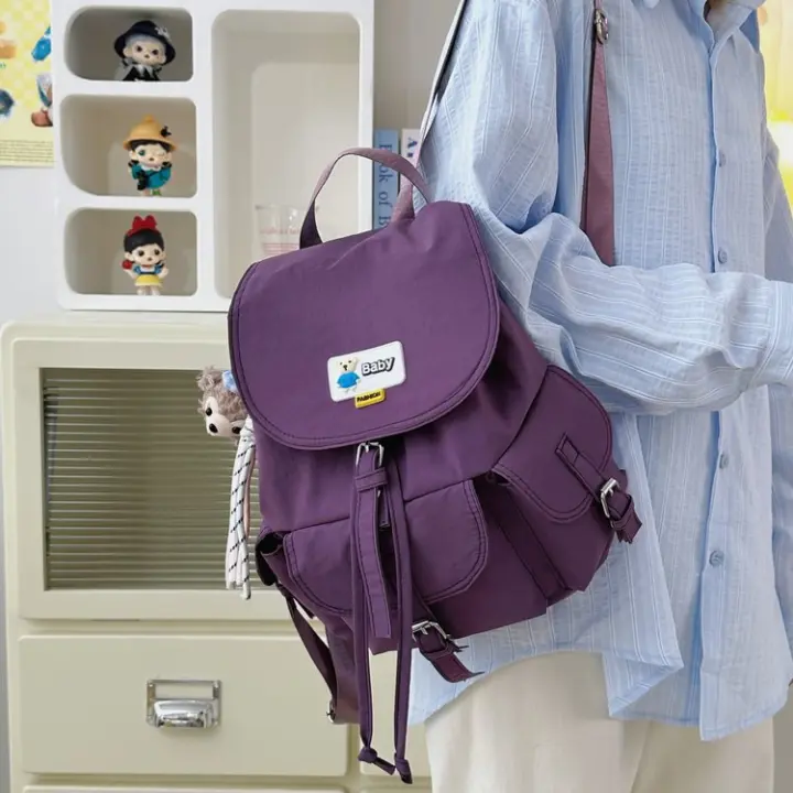 Mochila de Estudiante Mochila Escolar Impermeable de Nylon Mochila de Viaje y Trabajo con Cordón - 1