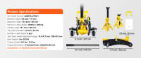 SucceBuy Gato hidráulico de piso de perfil bajo de 2 toneladas, gato de hierro para automóvil de carreras con soportes, bomba de elevación rápida, rango de 4,6 "-12,8", amarillo - details 6