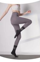 Calcetines de yoga de algodón tipo toalla con rayas de punto de silicona antideslizantes para mujer, cálidos, para pilates, con agarre, tipo tripulación. - details 22