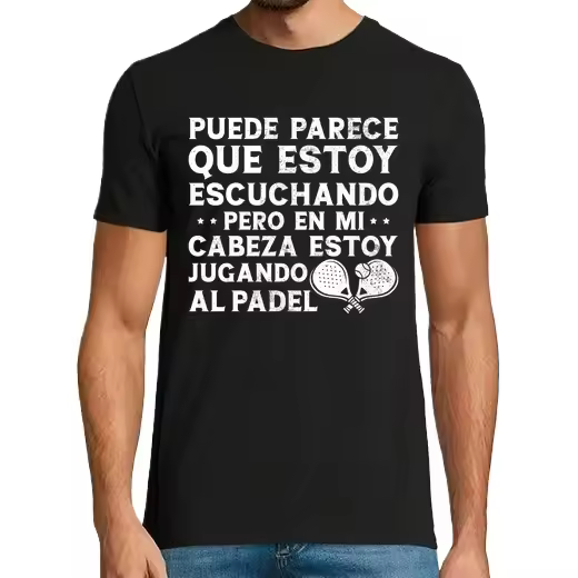 Juego al padel en mi cabeza,Camiseta de Pádel Divertido, ropa para exteriores - 1