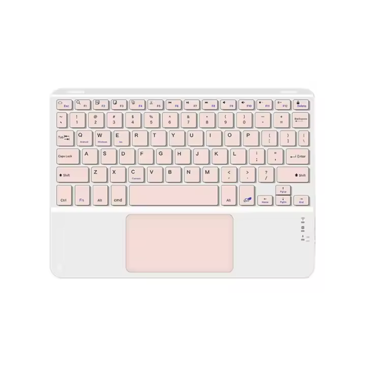 Teclado Bluetooth con panel táctil de 10 pulgadas compatible con iPadOS, Android e IOS inglés rosa - 1